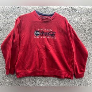 Coca Cola Always Real Always Refreshing red embroidered sweatshirt Women’s Large